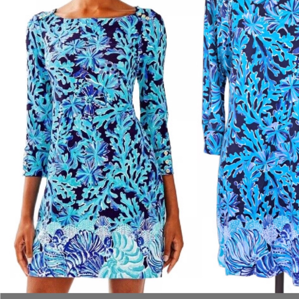 Lilly Pulitzer Blue Floral Dress XS